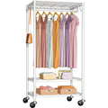 Rolling Clothes Rack, Clothing Racks for Hanging Clothes, White