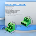 DaFuRui 20 Pairs 3 Pin 5.08mm PCB Mount Phoenix Type Connector with Plug