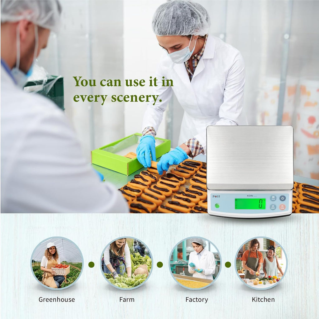 Rechargeable Food Scale 40lb/18kg, Digital Commercial Kitchen Scale