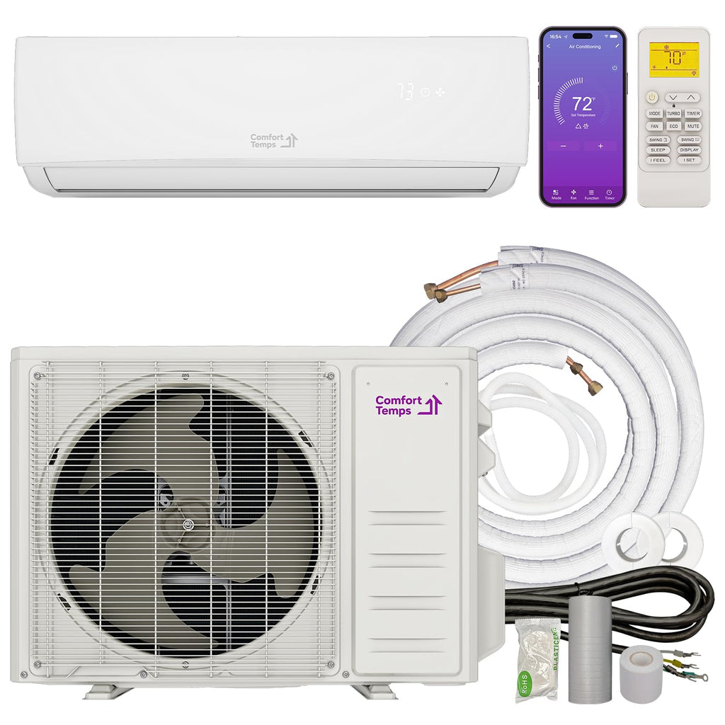 Energy-Saving 9000 BTU / 230V Mini Split – 20 SEER, Pre-Charged, Ductless, Quiet & Comfortable Mini Split AC/Heating