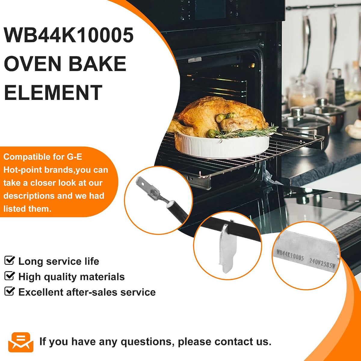 WB44K10005 Oven Bake Element Compatible for GE Hotpoint Kenmore