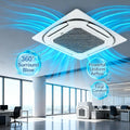 9000 BTU Ceiling Cassette Mini Split AC, 8-Way 360° Airflow