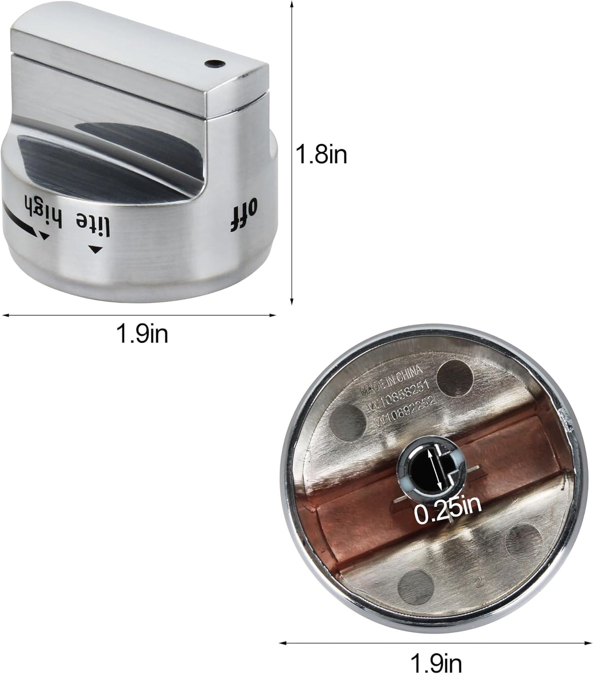 W11101439 Range Burner Knob for Maytag Whirlpool W10858251, Upgraded Ultra Heat Resistant ABS Material, for Most Gas Stove Knobs Replacements