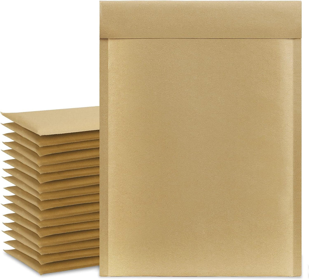 Natural Kraft Bubble Mailers 6x10 Inch 25 Pack Usable Size 6x9 Brown Padded Envelopes #0 Small Business Mailing