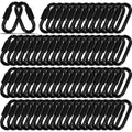 50PCS 2.3IN Quick Link,Heavy Duty Locking Carabiner, Black