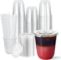 100 Pack 12 oz Disposable Plastic Cups with Lids and Straws
