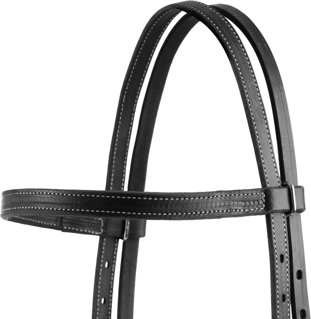 Weaver Leather unisex adult Straight Browband Headstall, Black, Horse US