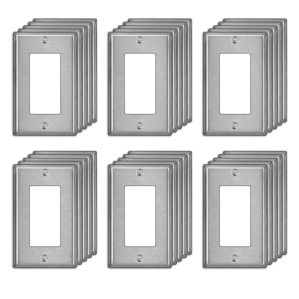 30 Pack BESTTEN Decorator Switch or Receptacle Outlet Metal Wall Plate