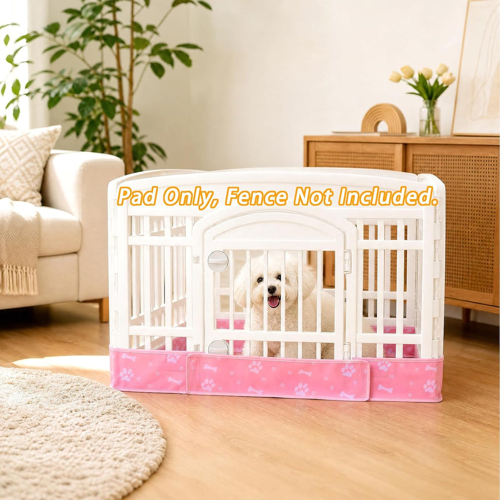 Dog Playpen Bottom Pad Fits for 36 Inch 4 Panels Exercise Pet Playpen, Dog Crate Pad Puppy Playpen Pad, Hoop and Loop