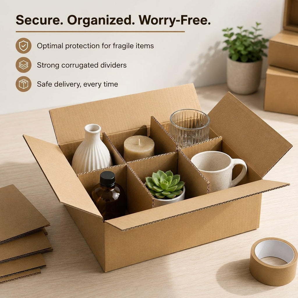 Kraft Corrugated Cardboard Sheets, 13x13 Inch, B Flute, 100 Count