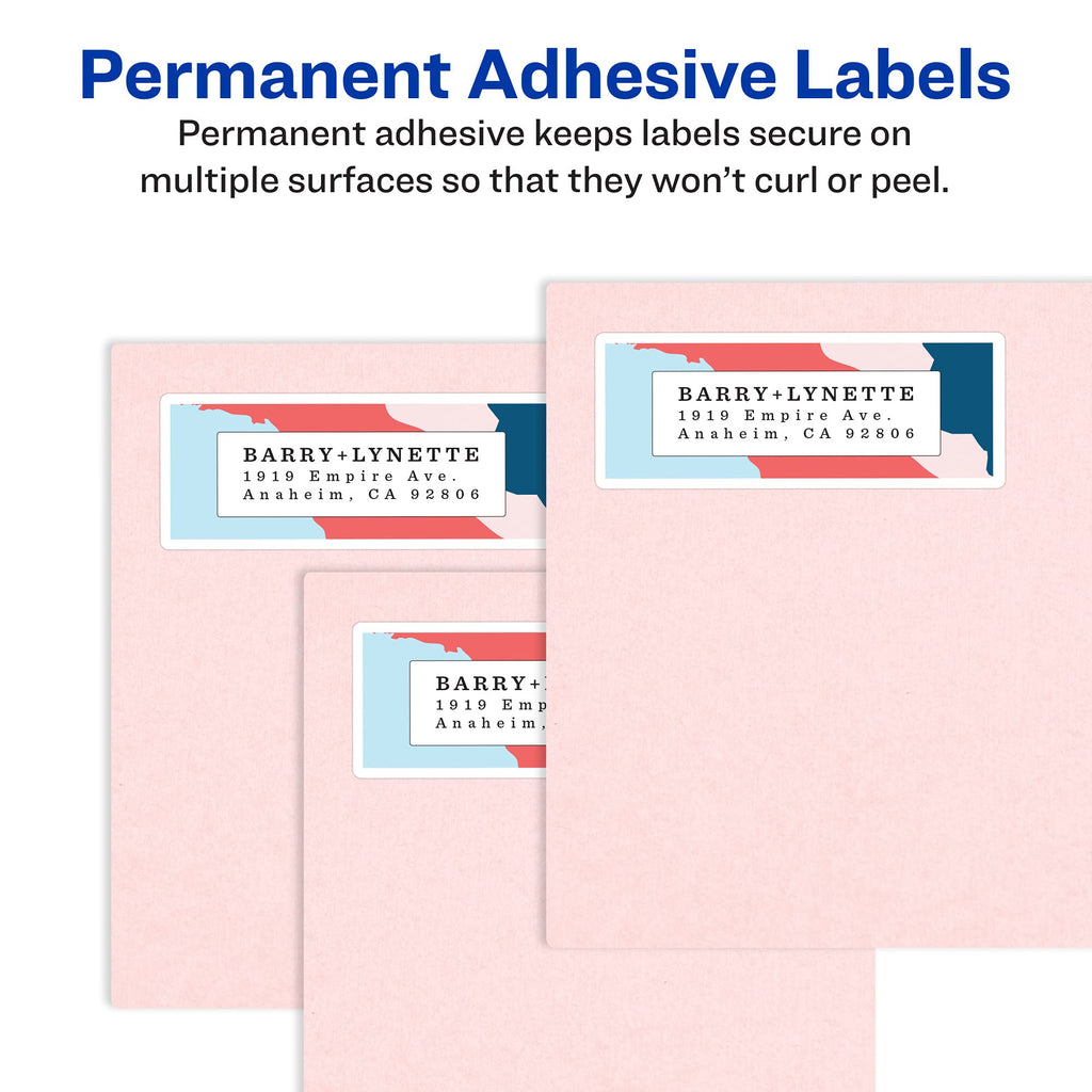 Printable Return Address Labels, Sure Feed Technology, 2/3" x 1-3/4", White, Laser & Inkjet Compatible, 600 Blank