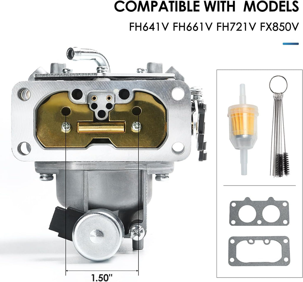 Carburetor 15004-1010 with Gaskets for Kawasaki FH641V FH661V FH721V FX850V 22 HP Engine Carb Replaces 15004-7024, 15004-0757, 15004-1005