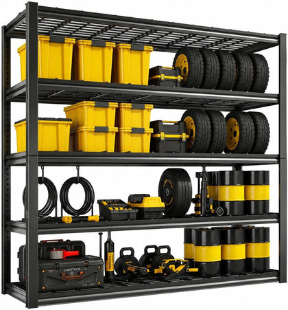 Wire Shelving, 5 Tier Storage Garage Shelving Heavy Duty, Adjustable Metal Wire Rack, Utility Shelf, 3000LBS Garage