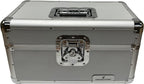 Silver Aluminum 7" 45 RPM Record Storage Box (Holds Up to 200 Records)