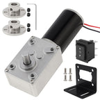 ZVKV 12V DC Worm Gear Motor with Bracket, Couplings Forward‑Reverse Switch