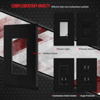 ENERLITES 1-Gang Black Screwless Decorator Switch Outlet Wall Plate Cover