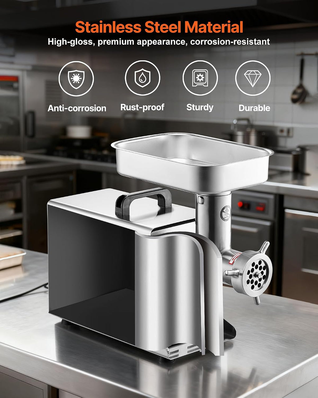 Meat Grinder, 0.75 HP 550W, 11 Lbs/Min Electric Meat Grinders with Blade, Grinding Plate, Sausage Maker, Stainless