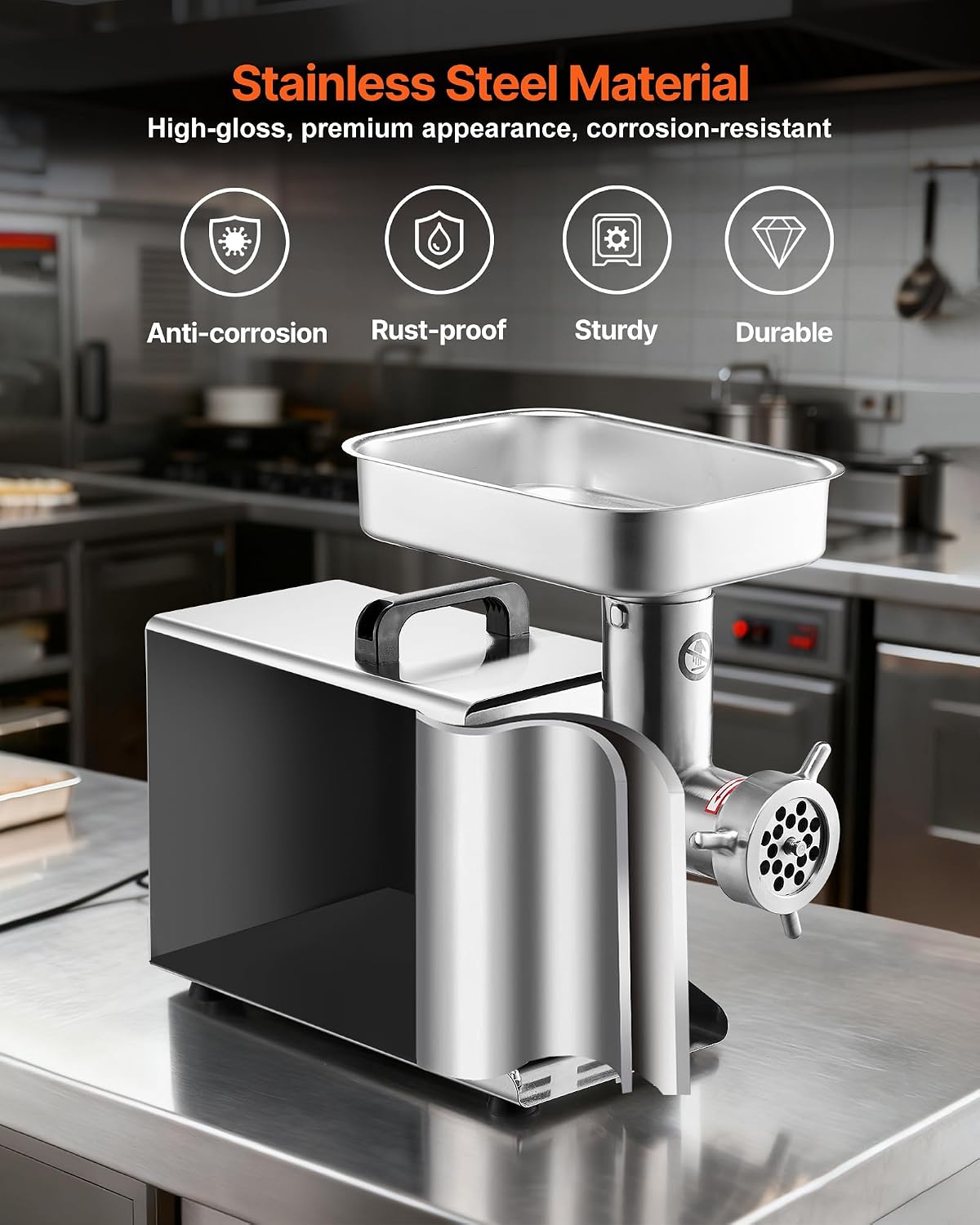 Meat Grinder, 0.75 HP 550W, 11 Lbs/Min Electric Meat Grinders with Blade, Grinding Plate, Sausage Maker, Stainless