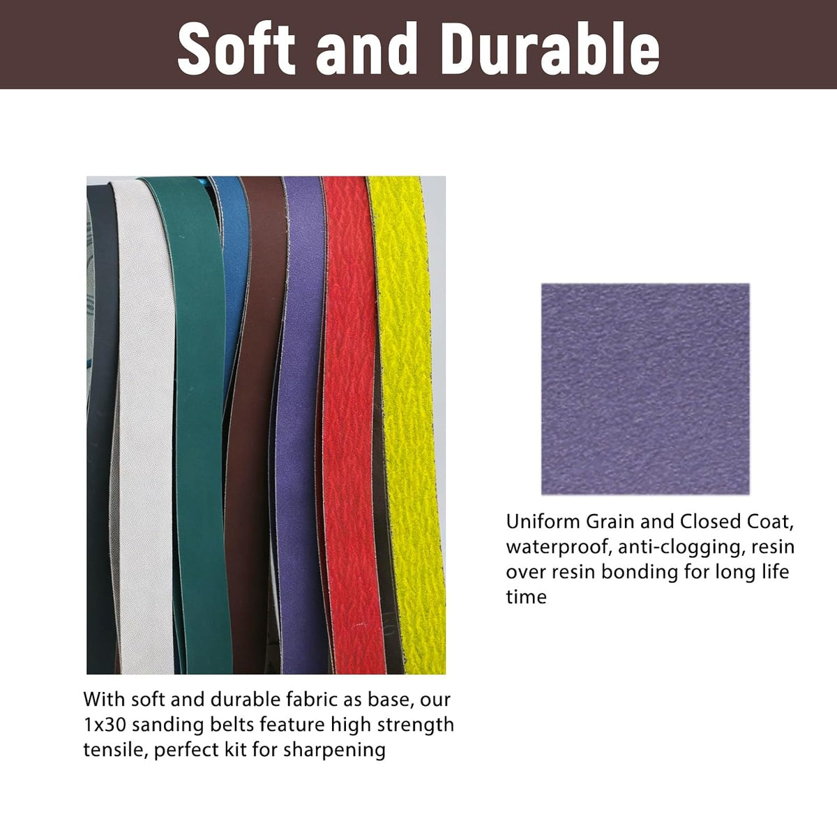 1 x 30 Inch Sanding Belts for Knife Sharpening, 16 Pack