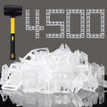 Tile Leveling System Clips 1/16 Inch 4500 Piece Tile Spacers Clips and 16 oz Rubber Mallet Hammer .Tile Tools Set for
