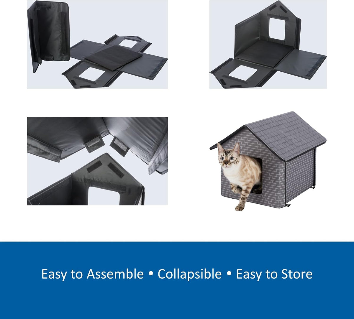 Pet House for Small Dogs & Cats – Insulated Dog House Outdoor with Foam Insulation & Waterproof Fabric, Lightweight