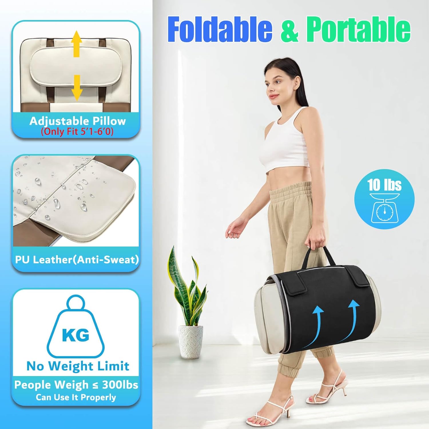 Full Body Massage Mat, 3D Body Stretching & Lumbar Traction, Back Heating, Traction Up & Down, Curve Stretch, Twist