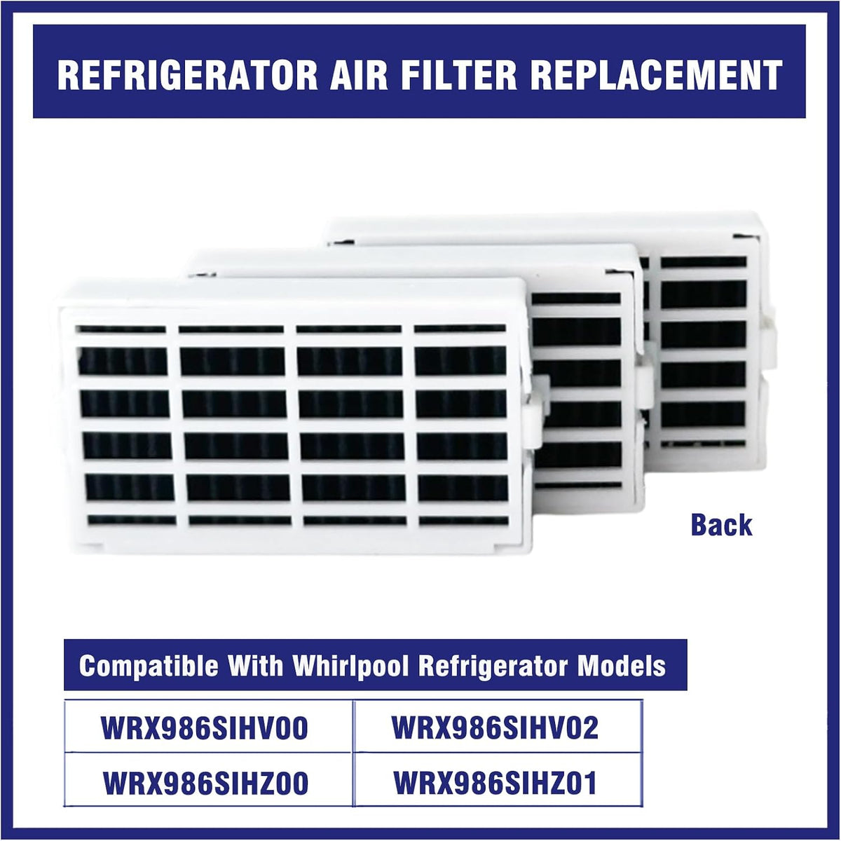 4 Pcs Refrigerator Air Filter Fit for Whirlpool WRX986SIHV00, WRX986SIHV02