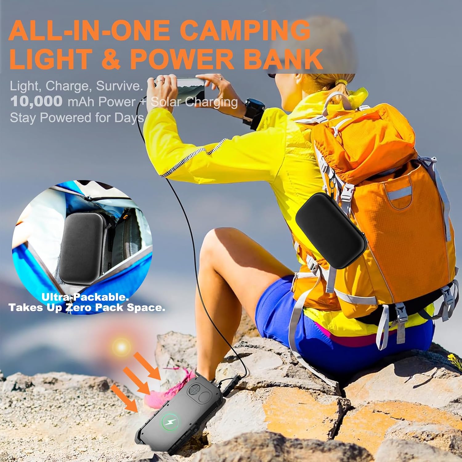 Camping Lantern LED Rechargeable - up to 120+ Hours, 10000mAh Portable Camping Lights with Redlight &12 Light Modes