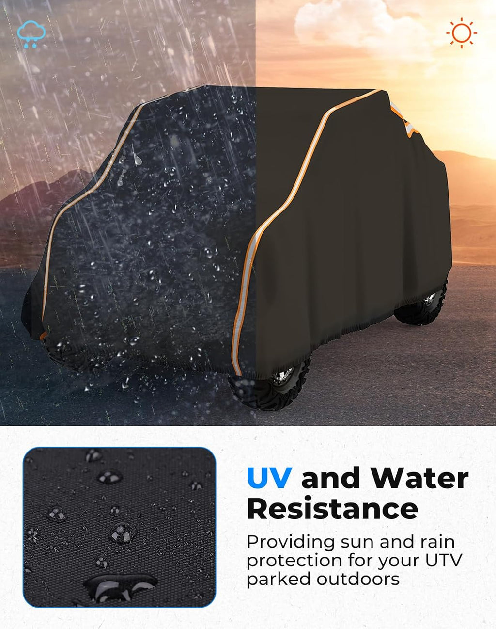 UTV Cover 2 Seater Heavy Duty Medium Size Compatible with Polaris RZR General, Can-Am Maverick, Talon, Teryx, Zforce