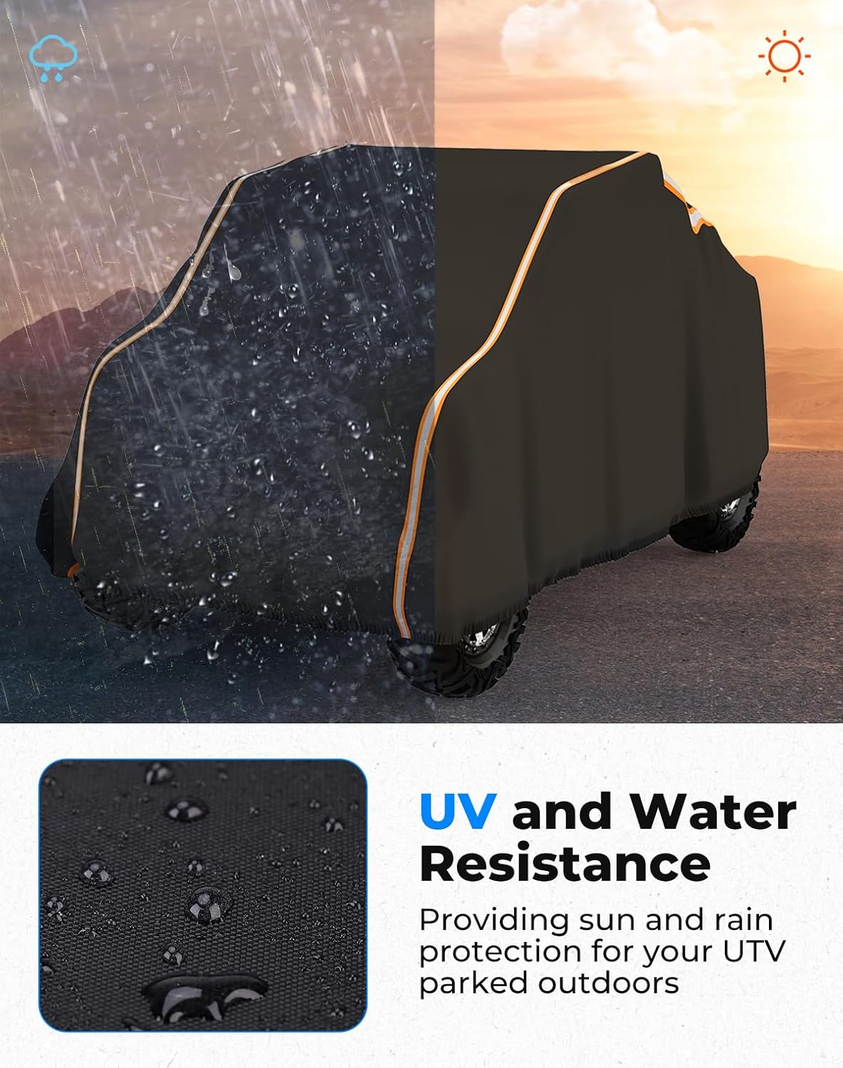 UTV Cover 2 Seater Heavy Duty Medium Size Compatible with Polaris RZR General, Can-Am Maverick, Talon, Teryx, Zforce
