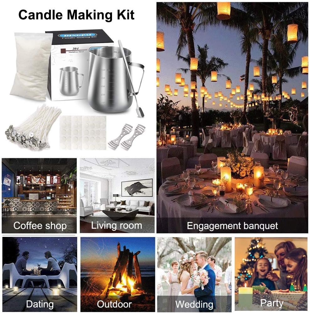Candle Making Kit with Candle Make Pouring Pot & Natural Soy Wax | DIY Craft Tools Including Candle Make Pouring Pot