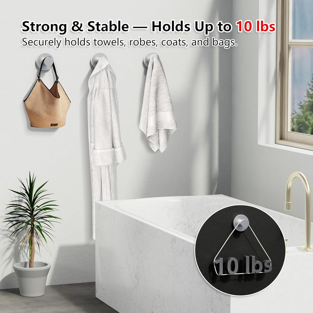 Towel Hooks for Bathrooms, 2 Packs Wall Mount Towel Holder, Stainless Steel Heavy Duty Wall Hooks, Rustproof Door