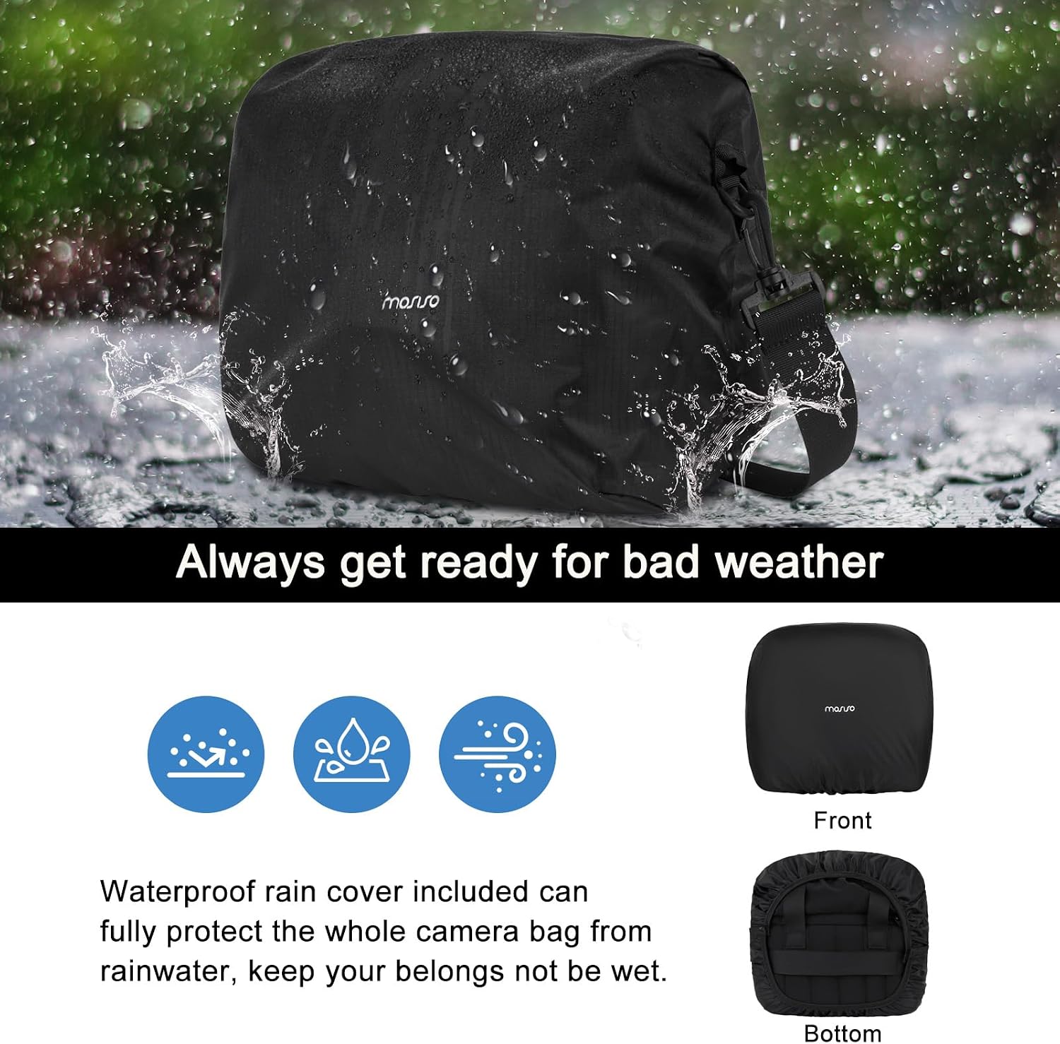 Camera Bag Camera Crossbody Sling Bag, Black | SLR DSLR Mirrorless Camera Bags, Quilted Puffy Padded Shockproof