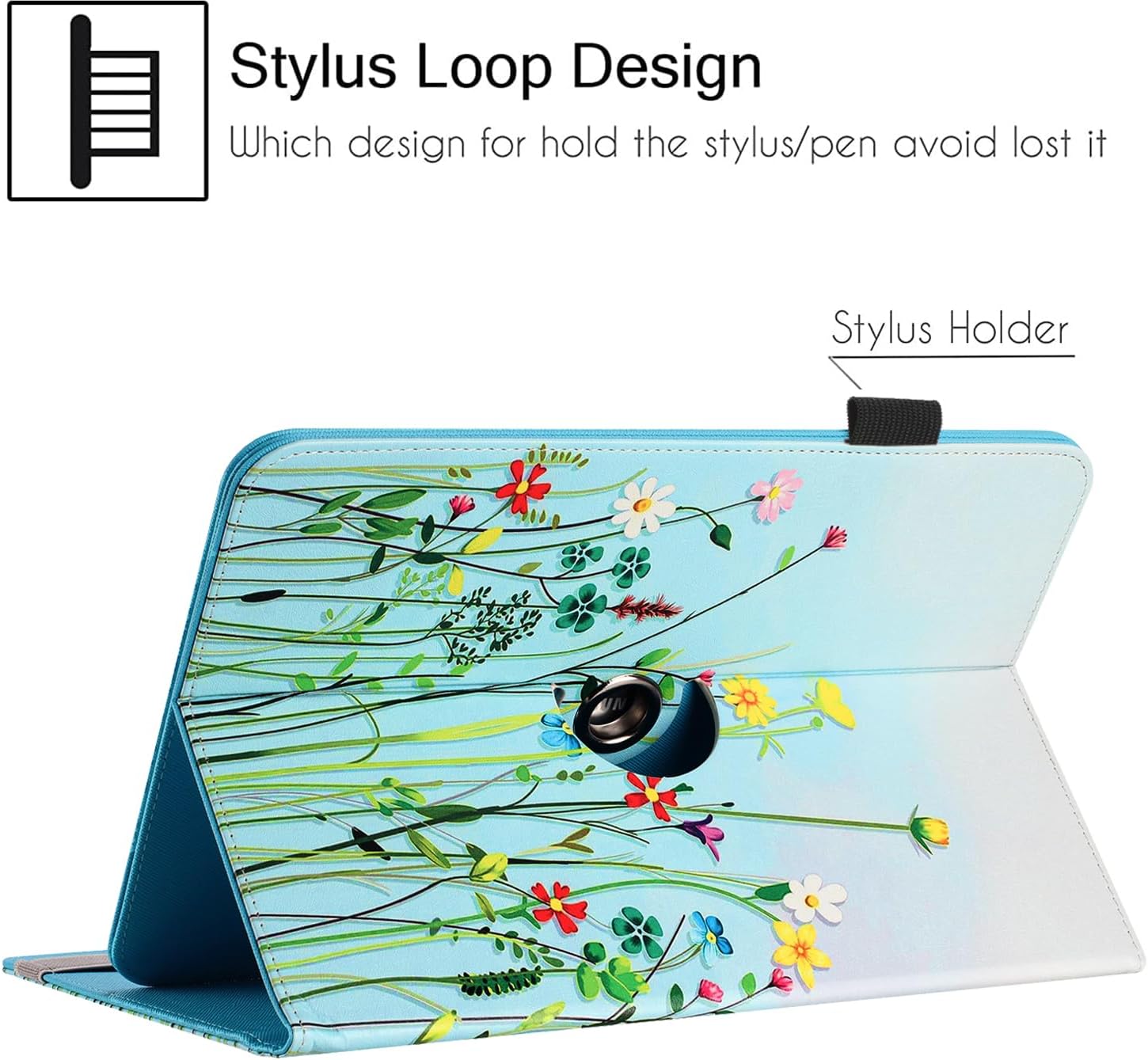 Universal 7 inch 8 inch Tablet Case,360 Degree Rotatable Kickstand Multiple Viewing Stand Case Cover for 7.0" 7.9"