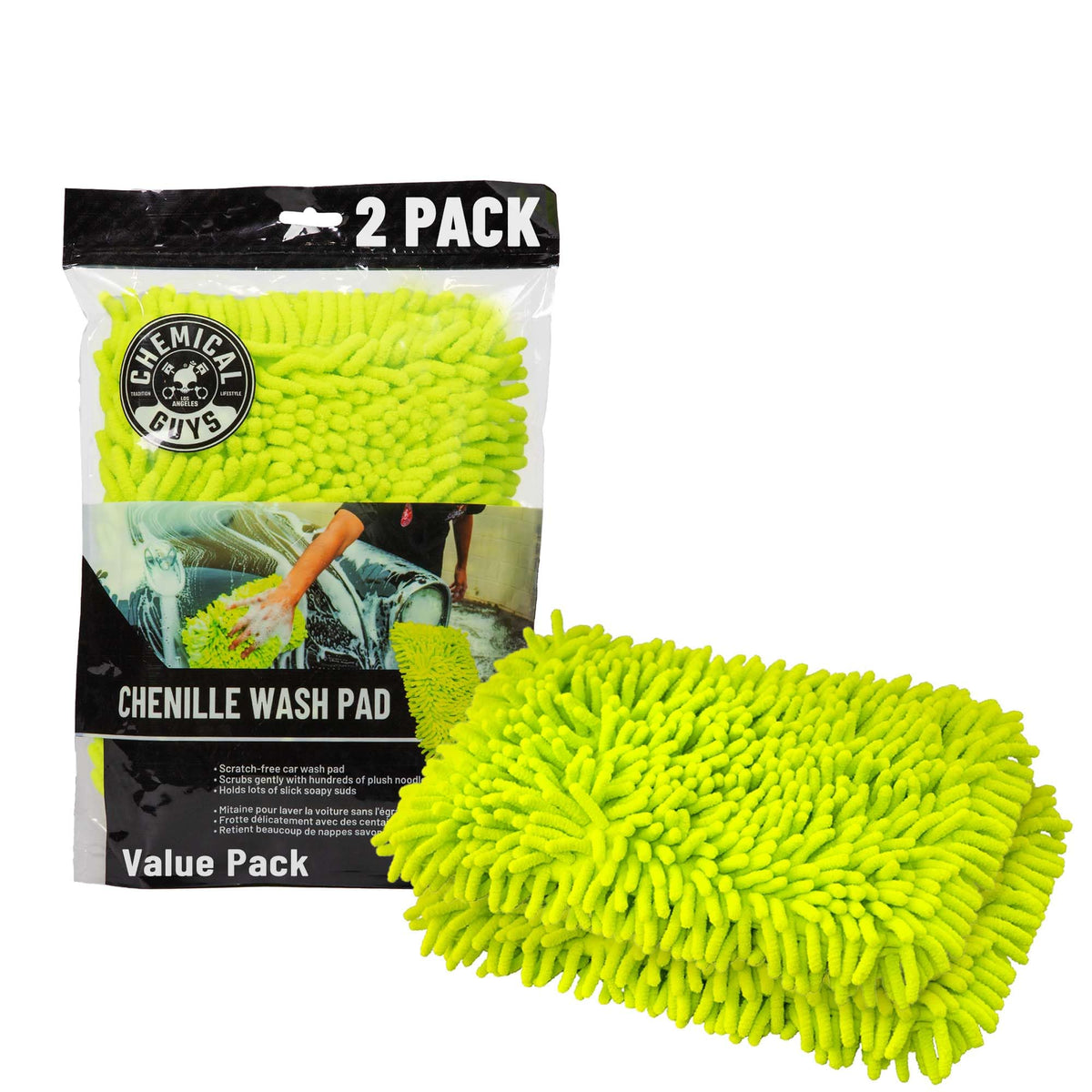 Chenille Plush Microfiber Wash Pad, Scratch-Free, 2 Pack