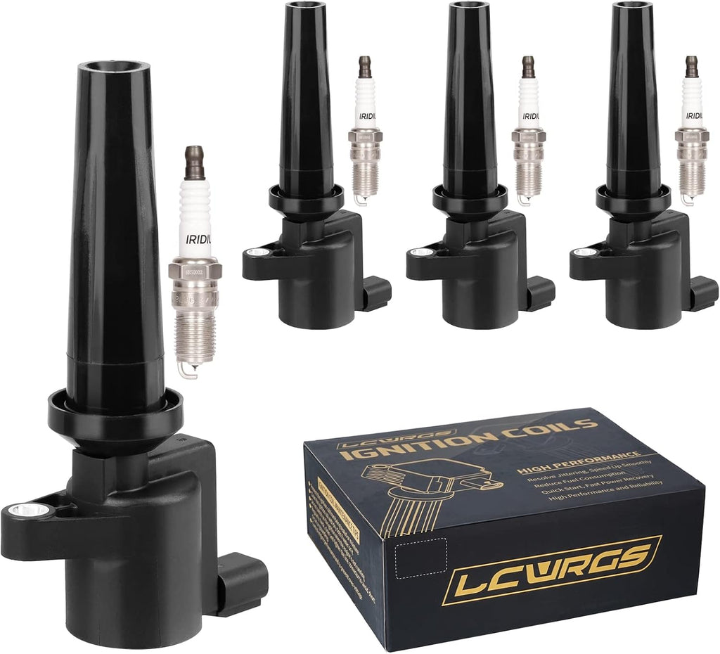 Set of 4 Ignition Coil Pack and Spark Plugs Fits for Ford Fusion Escape C-Max Transit Connect Lincoln MKZ Mercury