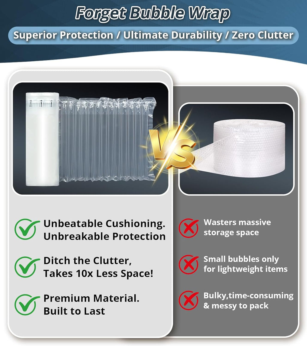 Bubble Cushioning Wrap Air Pillows for Shipping 15.7"x164' /Pump
