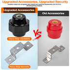4PCS 2500V Standoff Insulators with Ground Bus Bar Mounting Brackets (2" Black Insulator)