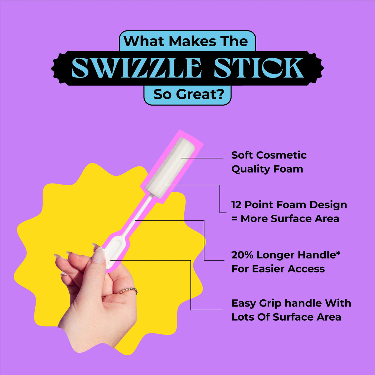 Swizzle Sticks, 25-Pack - Soft Absorbent Post-Intimacy Sponges
