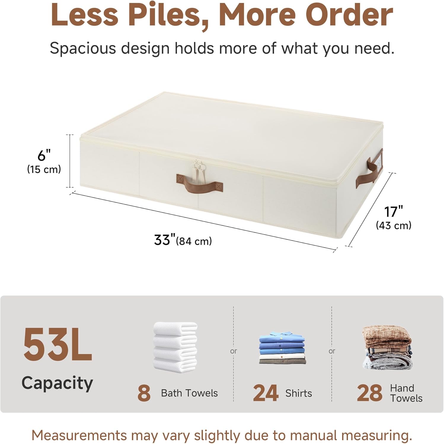 Underbed Storage Containers with Lids, 2-Pack 6" Low Profile Under Bed Organizers for Clothes, Bedding and Sweaters