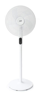 16″ DC-Motor Energy Saving Stand Fan with Remote and Timer – Piano White
