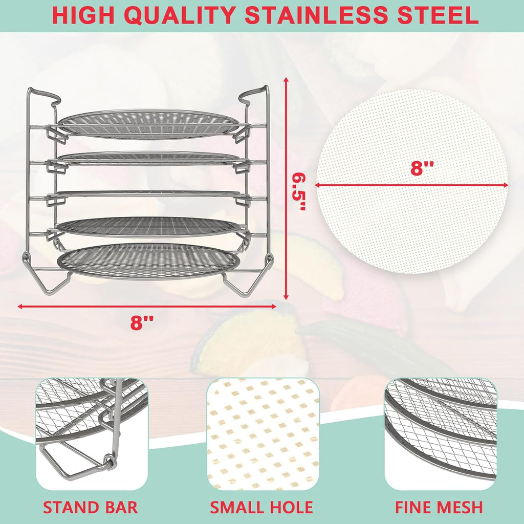 Foodi Dehydrator Rack & Dehydrator Sheets for Ninja Foodi Air Fryer 8 Quart