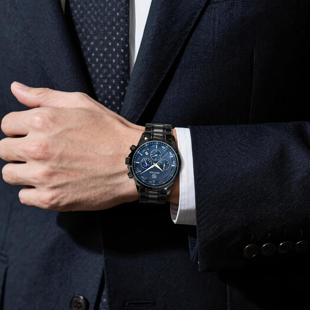 Mens Watches Analog Quartz Chronograph Waterproof Wrist Watches for Men Fashion Business Work Casual Sport Designer