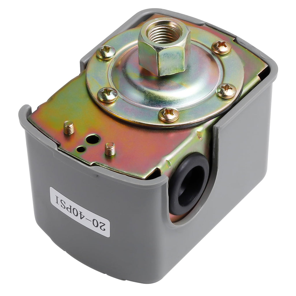 Pressure Switch for Well Pump, 50-70PSI, Adjustable Differential, 1/4" NPT, Automatic, Grey