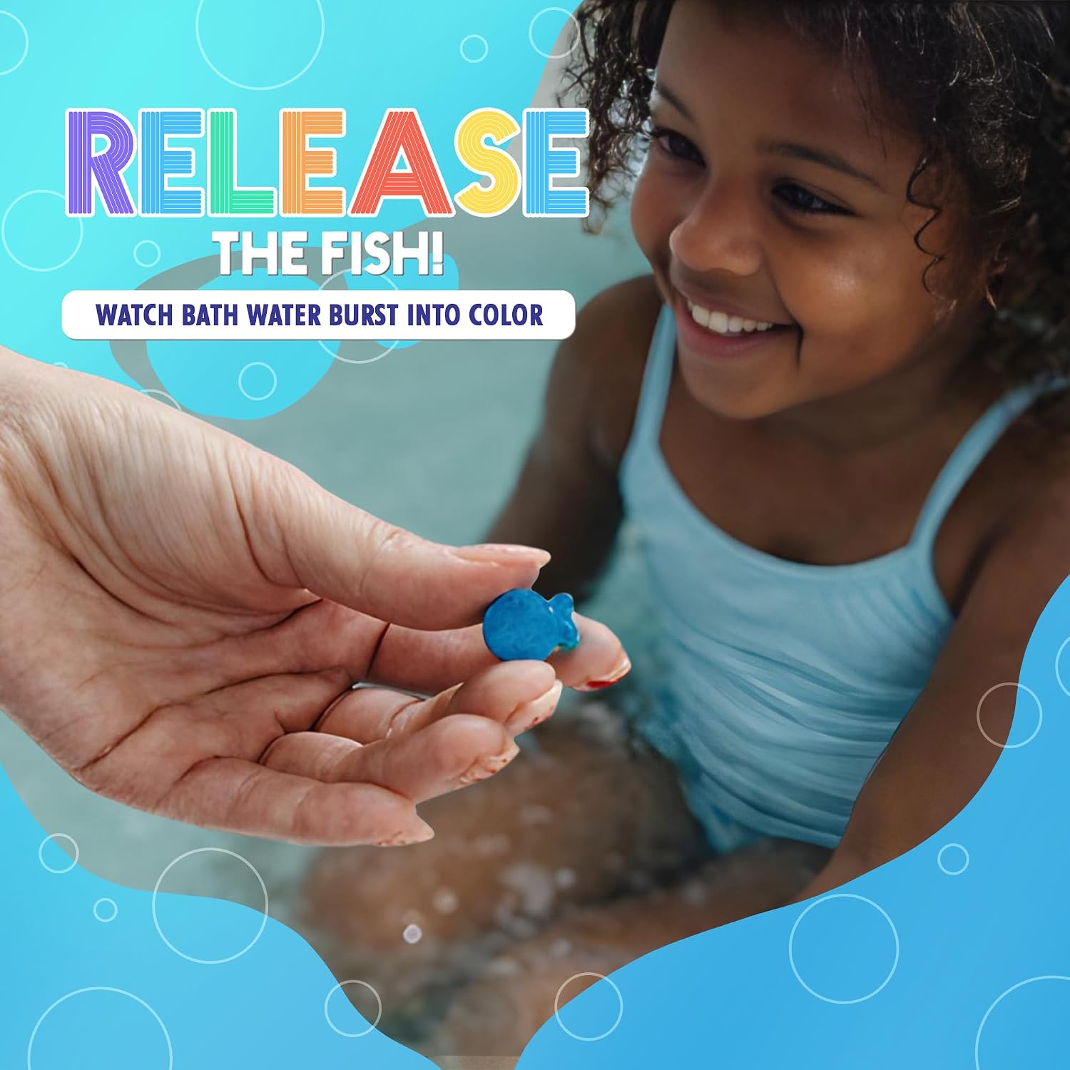 Bath Color Tablets for Kids, 150 Fizzy Bath Bombs & Bath Toys