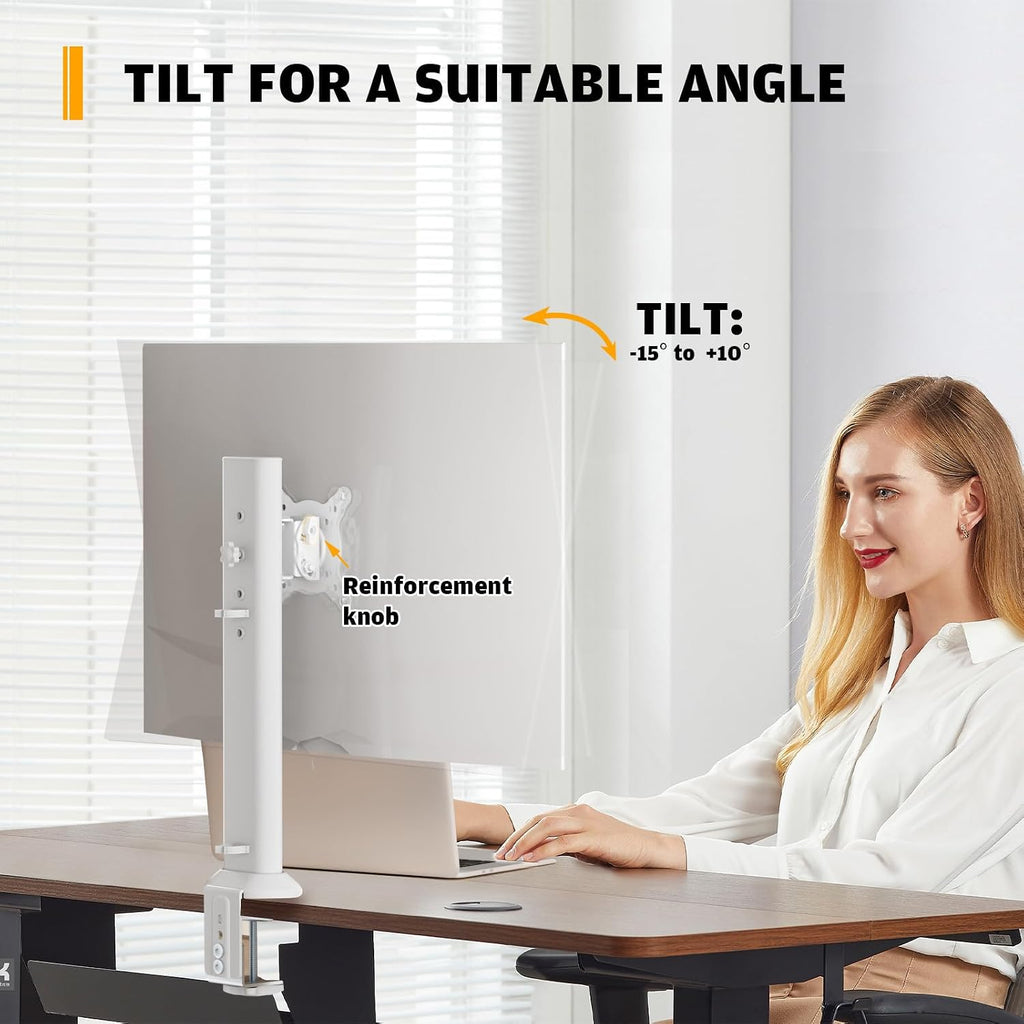 Single Desk Monitor Arm Mount Stand Fit for 13 inch to 32 inch Flat Curved Computer Screen with Swivel, Height