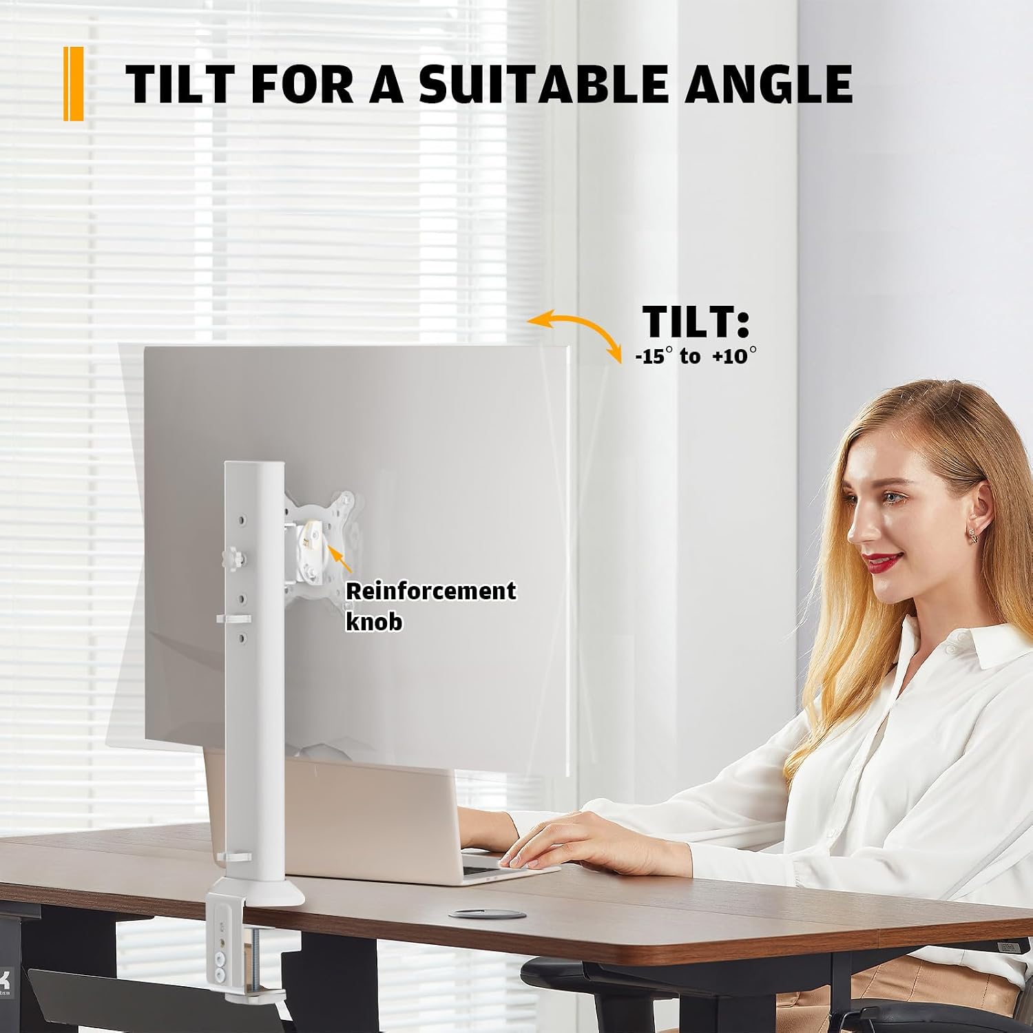 Single Desk Monitor Arm Mount Stand Fit for 13 inch to 32 inch Flat Curved Computer Screen with Swivel, Height