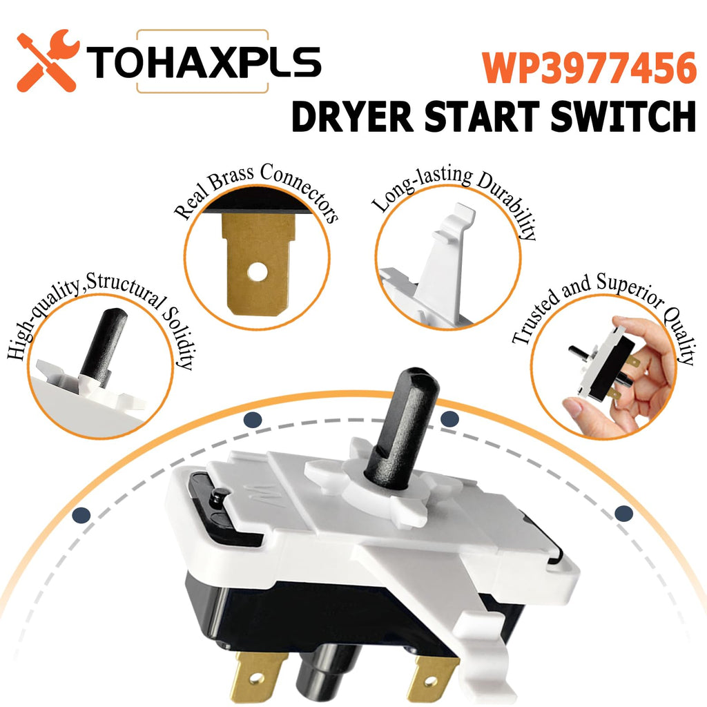3977456 Dryer Push to Start Switch Compatible with Whirlpool Kenmore Dryer