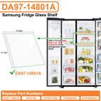 DA97-14801A Refrigerator Shelf Glass For Samsung Fridge Shelf Replacement
