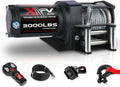 3000 lb 12V DC Electric Winch with Both Wireless Handheld Remote and Corded Control Recovery Steel Cable Waterproof